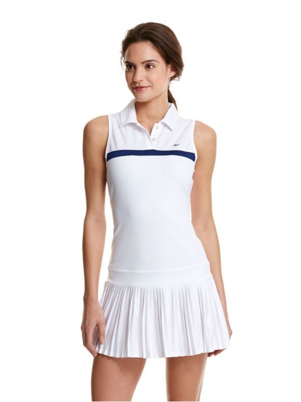 Vineyard Vines Performance Golf Tennis Dress White Pleated Hem Size Large